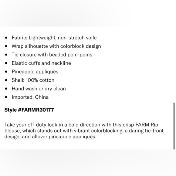 🍍HP🍍 Farm Rio Summer Ready Two Tone Wrap Top M - Picture 7 of 13